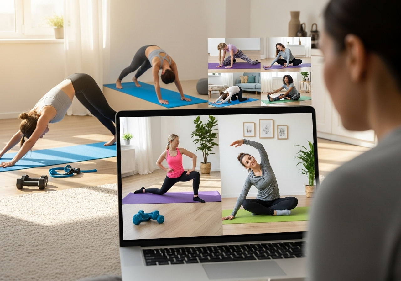 Групповое занятие стретчингом